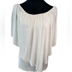 Survival ladies medium tank flutter off shoulder elastic pullover top sexy beach